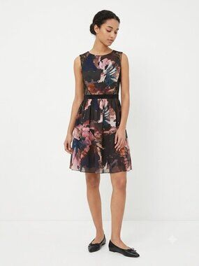 Little Mistress Dress Black Pink Floral Lace Sleeveless Whimsigoth Coquette 6